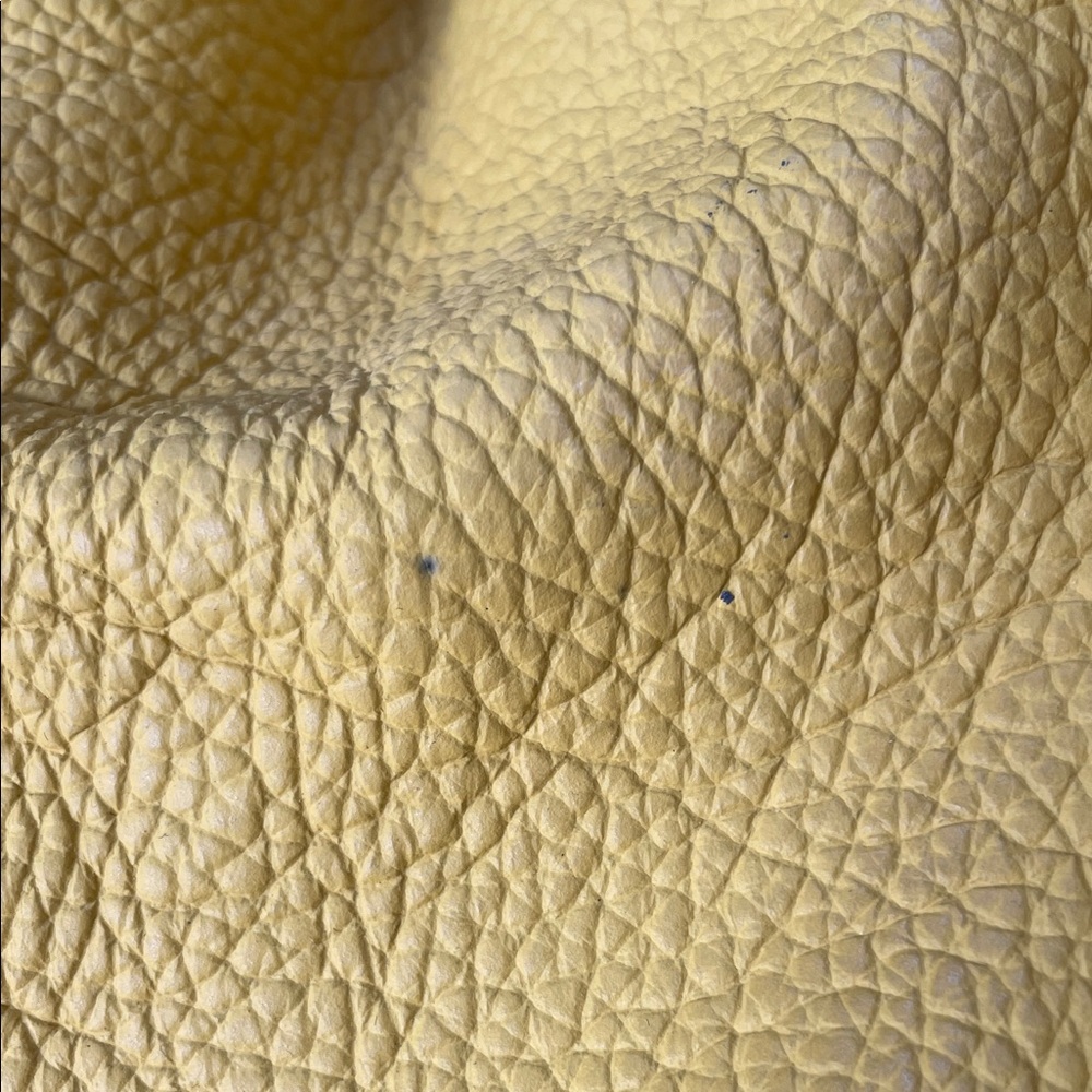 J Crew Borge Garveri Yellow Pebbled Leather Tote Bag - Picture 10 of 12